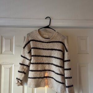 Dreamers Cream and Black Striped Sweater
